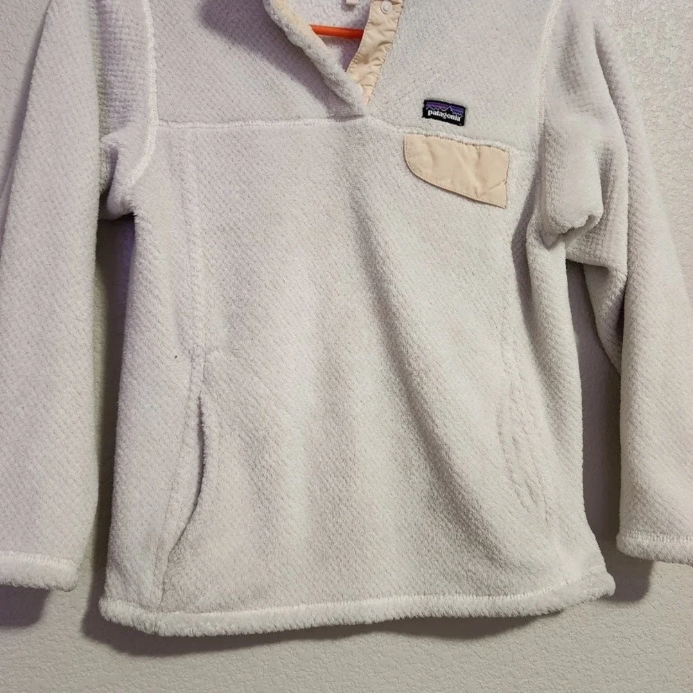 PATAGONIA Girl's Re-Tool Snap-T Fleece Pullover Cream Cozy size L‎